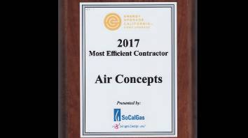 2017 Most Efficient Contractor Award Plaque