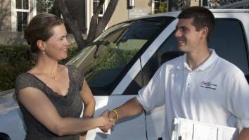 Employee of Air Concepts shaking hands with customer